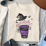 I'm a real witch before coffee sublimation design, png for sublimation, Witch PNG, Halloween characters PNG