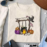 Welcome Witches sublimation design, png for sublimation, Witch PNG, Halloween characters PNG