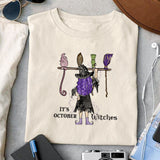 It's october witches sublimation design, png for sublimation, Witch PNG, Halloween characters PNG