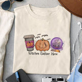 Witches Gather Here sublimation design, png for sublimation, Witch PNG, Halloween characters PNG