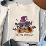 Resting witch face sublimation design, png for sublimation, Witch PNG, Halloween characters PNG