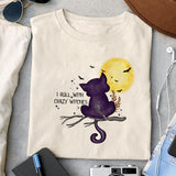 I roll with crazy witches sublimation design, png for sublimation, Witch PNG, Halloween characters PNG