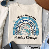 Hello december Holiday blessings sublimation