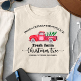 Farm Fresh christmas trees pine spruce fir cider fresh cut free delivery sublimation design, png for sublimation, Christmas PNG, Christmas vibes PNG