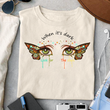When it's dark, look for the stars sublimation design, png for sublimation, Retro celestial PNG, Retro vibe PNG