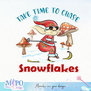 Take Time To Chase Snowflakes sublimation design, png for sublimation, Hippe Christmas PNG, retro vibes PNG
