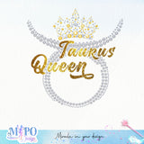 Taurus Queen sublimation design, png for sublimation, Event vibes PNG, Birthday PNG