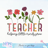 Teacher helping little minds grow Sublimation design, png for sublimation, Retro teacher PNG, Teacher life PNG