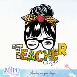 Teacher life sublimation design, png for sublimation, messy mom vibes png, mother's day png
