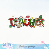 Teacher sublimation design, png for sublimation, Christmas PNG, teacher Christmas PNG