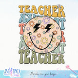 Teacher sublimation design, png for sublimation, Retro teacher PNG, Teacher life PNG