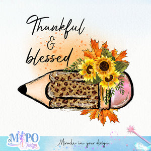 Thankful & blessed sublimation design, png for sublimation, Retro teacher PNG, Teacher life PNG