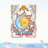 The lover sublimation design, png for sublimation, Retro celestial PNG, Retro vibe PNG