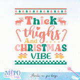 Thick thighs christmas vibes sublimation design, png for sublimation, Christmas PNG,  Christmas SVG