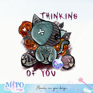 Thinking of you sublimation design, png for sublimation, Halloween png, Voodoo dolls png png