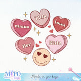 This mama loves her kids sublimation design, png for sublimation, Valentine PNG, Valentine KIDs vibes PNG