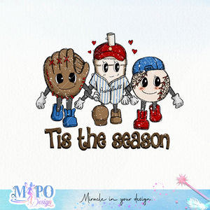 Tis the season sublimation design, png for sublimation, Hobbies png, Baseball png, Sport png