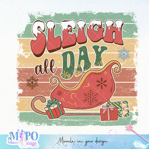 Tis the season to sleigh sublimation design, png for sublimation, Christmas PNG, Retro Christmas PNG