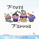 Too cute to spook sublimation design, png for sublimation,  Halloween Sweets vibes png, halloween kids png