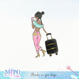 Travel girl sublimation design, png for sublimation, Hobbies png, Travel vibes PNG