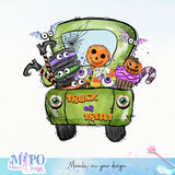 Truck or treat sublimation design, png for sublimation,  Halloween Sweets vibes png, halloween kids png
