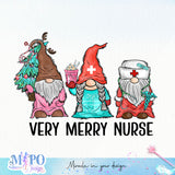 Very merry nurse sublimation design, png for sublimation, Nurse PNG, Nurse Christmas PNG