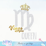 Virgo Queen sublimation design, png for sublimation, Event vibes PNG, Birthday PNG