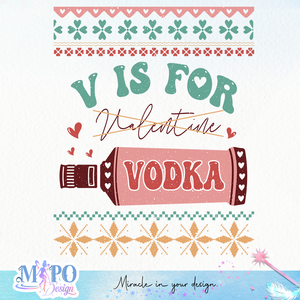 V is for Valentine Vodka SVG design, svg for sublimation, Valentine SVG, Retro Valentine ugly sweater SVG