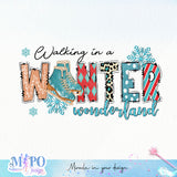 Walking in a winter wonderland sublimation design, png for sublimation, Winter PNG, Cozy winter vibes PNG