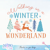 Walking in a winter wonderland sublimation design, png for sublimation, Winter PNG, Cozy winter vibes PNG