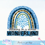 Walking in a winter wonderland sublimation design, png for sublimation, Rainbow PNG, Christmas rainbow PNG