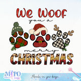 We Woof you a Merry Christmas sublimation design, png for sublimation, Christmas PNG, Leopard Christmas PNG