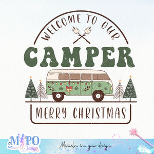 Welcome to our camper Merry Christmas sublimation design, png for sublimation,  Camping christmas png,Christmas design