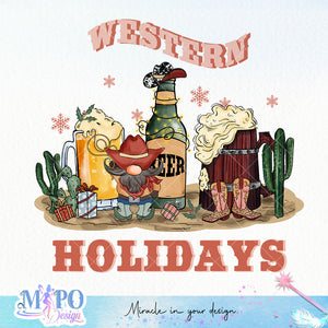 Western Holidays sublimation design, png for sublimation, Christmas PNG, Western christmas PNG