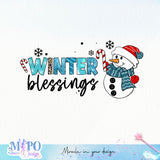Winter blessings sublimation design, png for sublimation, Christmas PNG, Christmas vibes PNG