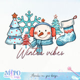 Winter vibes sublimation design, png for sublimation, Winter PNG, winter vibes PNG