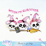 Witch I'm Survivor sublimation design, png for sublimation, Cancer Disease design, Breast Cancer PNG