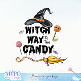 Witch Way to the Candy sublimation design, png for sublimation