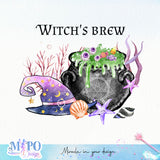 Witch's brew sublimation design, png for sublimation, Halloween characters sublimation, Mermaid design