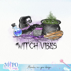 Witch vibes sublimation design, png for sublimation, Witch PNG, Halloween characters PNG