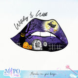 Witchy & wild sublimation design, png for sublimation, Halloween characters sublimation, Halloween Lips design