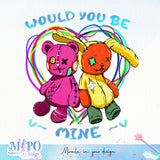 Would you be mine sublimation design, png for sublimation, Halloween png, Voodoo dolls png png