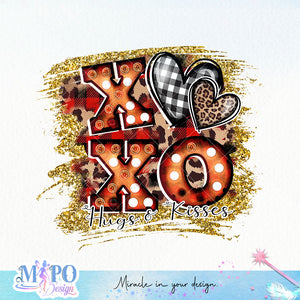 XOXO Hugs & Kisses sublimation design, png for sublimation, Valentine PNG, Valentine quote PNG