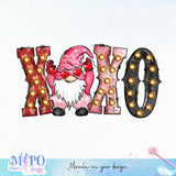 XOXO sublimation design, png for sublimation, Valentine PNG, Valentine Gnome vibes PNG