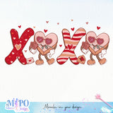 XOXO sublimation design, png for sublimation, Valentine PNG, Retro valentine PNG