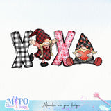 XOXO sublimation design, png for sublimation, Valentine PNG, Valentine Gnome vibes PNG