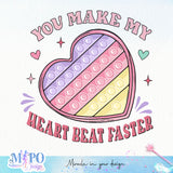 You Make My Heart Beat Faster sublimation design, png for sublimation, Valentine PNG, Retro Valentine Mama PNG