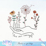 You are enough sublimation design, png for sublimation, retro sublimation, inspiring png