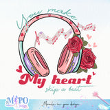 You make my heart skip a beat sublimation design, png for sublimation, Valentine PNG, Retro Valentine Mama PNG