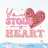 You stole my heart heart thief sublimation design, png for sublimation, Valentine PNG, Retro Valentine Mama PNG